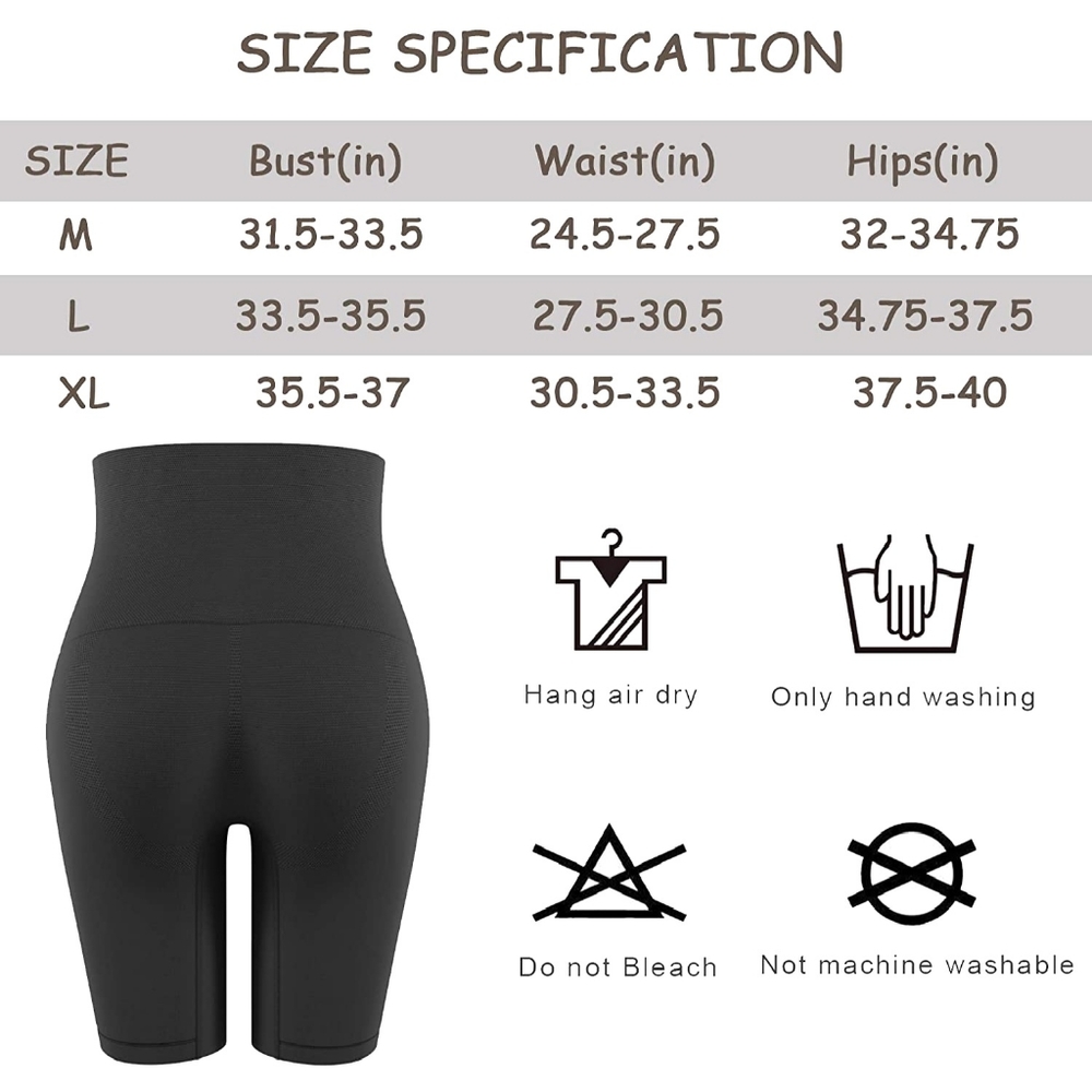 NWT Tummy and Waist Control Black Womens M Lycra Shapewear Shorts - Picture 6 of 6